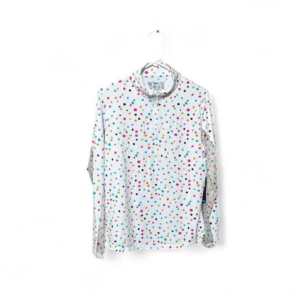 IBKÜL Women's Evelyn Print Long Sleeve Mock Neck Golf Top - Multi-Color - L